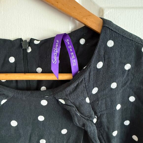 Seraphine Polka Dot Tiered Maternity & Nursing Midi Dress Green Size US 4 UK 8 - Picture 8 of 9